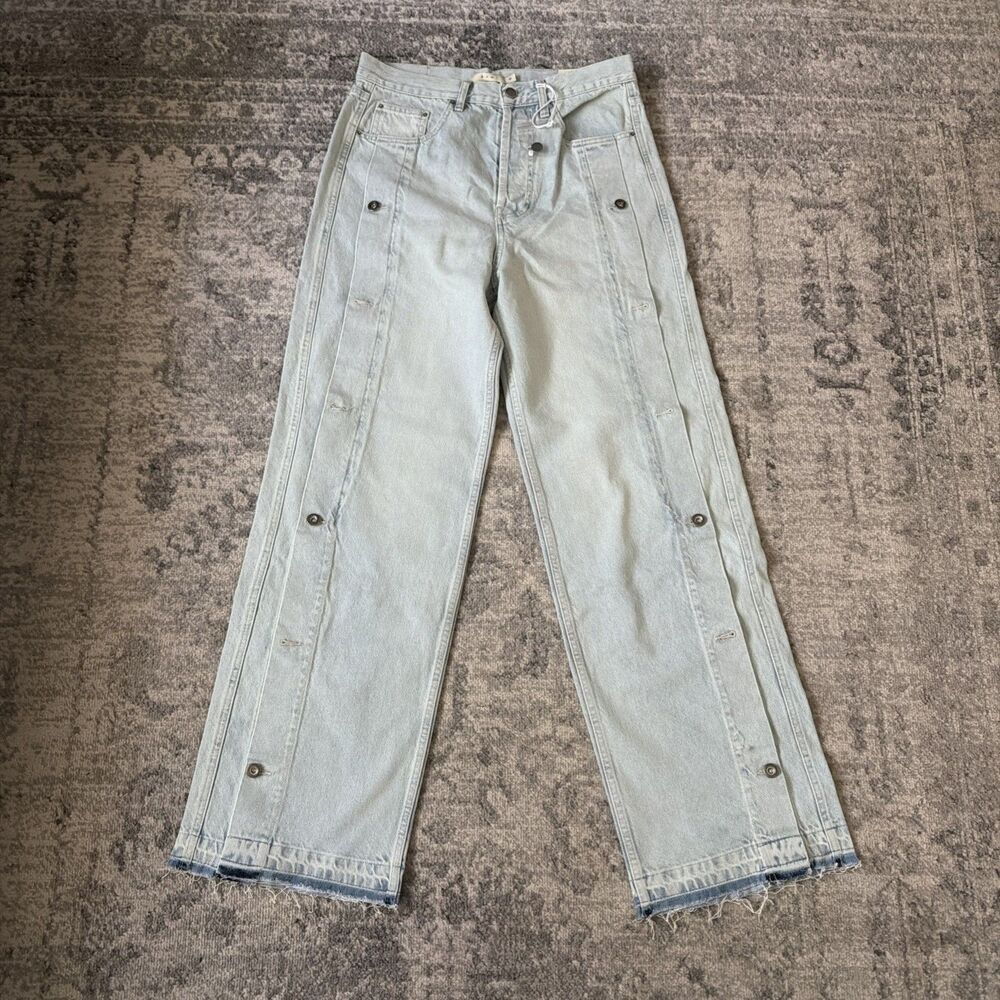 Mnml ULTRA BAGGY OFFSET BUTTON DENIM Light Blue 30